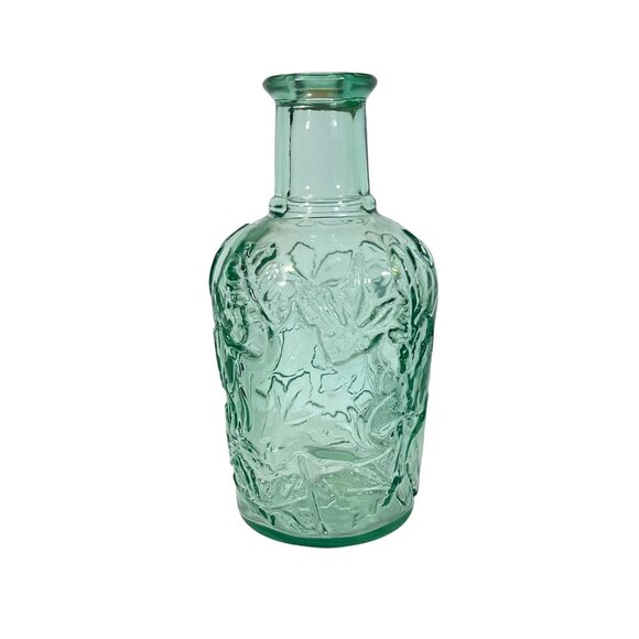 Collectible Vintage Aqua / Light Sage Green Embossed MAPLE LEAVES - Picture 1 of 7